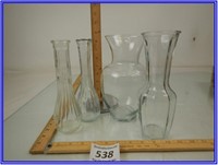 4 GLASS VASES