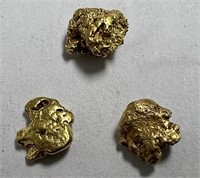 Three Small Real Raw Gold Nuggets!