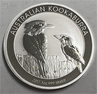 2017 Australian Kookaburra 1 Ounce 999 Fine Silver