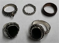 Five Decorative Rings, Assorted Sizes & Styles!
