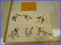 6 COLLECTORS PORTFOLIO SONG BIRD PRINTS