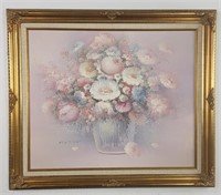 25" x 29" Framed Flower Painting