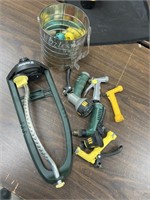 Water hose, nozzles and sprinkler