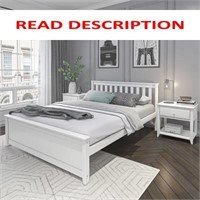 Plank+Beam Queen Bed Frame  Solid Wood  White