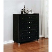 Deanna 5-drawer Upholstered Chest Black