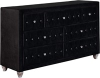 Deanna 7-Drawer Dresser  Black 20Dx37.75H