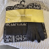 NEW Michael Kors Linear Logo Scarf, Hat & Gloves