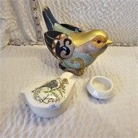 Bird Trinket Boxes & Figure-Individual Butter Bowl