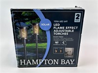 Hampton Bay Solar LED 2-Pack Flame Torch Lights