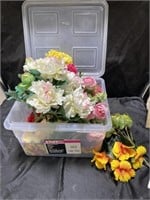 Tote of fake flowers