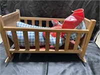 Vintage doll and cradle