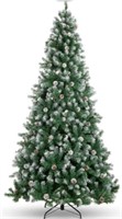 7.5ft Flocked Christmas Tree w/Pine Cones (5885)
