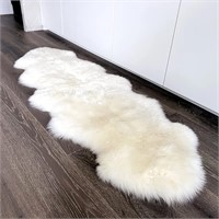 Premium Sheepskin Rug 2' x 6' White/Ivory