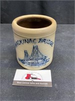 Maple City Mackinac Bridge Stoneware Crock