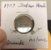 1907 Indian Head cent --four diamonds,uncirculated