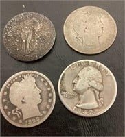 4 silver quarters