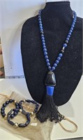 Chico's Saylor Tassel Necklace & Bracelet Set