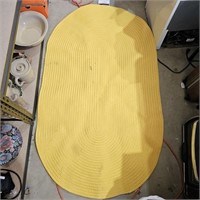 Hand Crafted Braided Yellow Oval Rug 36x60