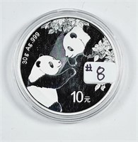2023  10 Yuan  Panda  30 g silver