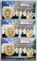 3 different  2010 P&D Presidential Dollar sets