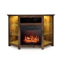 Fireplace TV Stand  43-55 Inches  Walnut