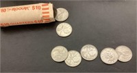 Roll of Canadian quarters