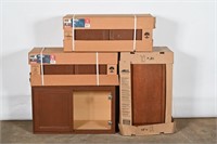 30" Brown Wall Cabinets- 3 Total