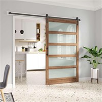 48x84 Glass Barn Door with 8FT Kit & Handle