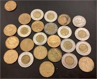 19 Canadian loonie & toonie coins