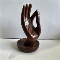 Hand Carved Wood "OK" Hand Sculpture