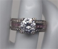 Sterling Round Cut White Sapphire with