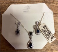 Sterling silver earring and necklace set