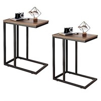 WLIVE Side Table Set of 2, C Shaped End Table for