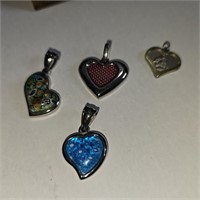 Stainless Heart Pendants- Art Glass, More