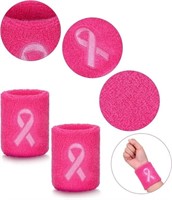 Hicarer Pink Ribbon Wristbands 4 Pieces. For Yoga