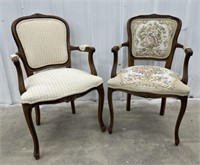 (L) Vintage French Styled Carved Bergere Arm