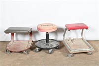 Rolling Low Boy Creepers & Adjustable Shop Stool