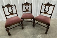 (H) Vintage 17th Century Dining Side Chairs With