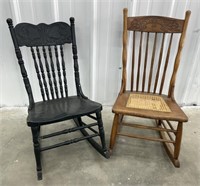 (I) Vintage Pressed Back Rocking Chairs Includes