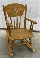 (I) Wooden Children’s Rocking Chair With Bunny