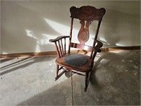 Leather bottom rocking chair