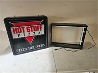 Pair of lighted sign frames 2' width & 19" tall