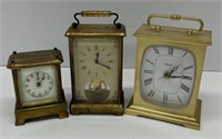 (L) Bulova Carriage Clocks & Waterbury Clock Co.