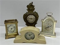 (L) Bakelite Vanity Clock, Tempus Fugit Bulova