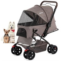 $149 Brown Pet Stroller Four Wheels Covered