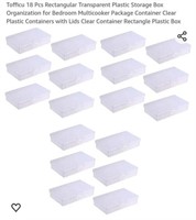 MSRP $35 18 Pcs Plastic Storage Boxes