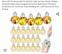 MSRP $24 LED Fillable Xmas Ball Ornaments