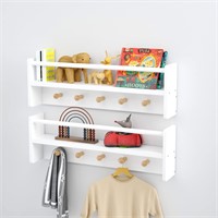 $56  White Floating Book Shelves  24 Inch  Set of