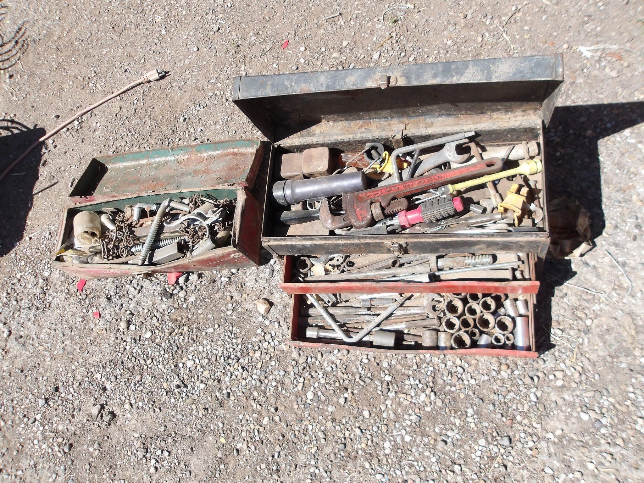 Metal Toolboxes and Contents, qty 2 ea