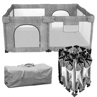 $140  Foldable Baby Playpen Extra Large 5151 Gray